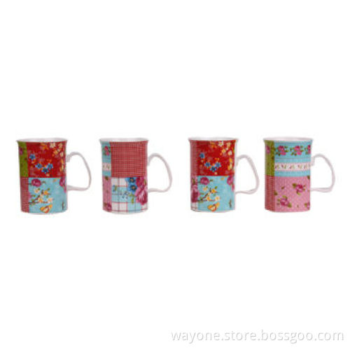 Porcelain Mugs with Chintz Pattern and 11oz Volume, Ideal for Gifts and Promotions
